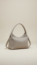 Sac croissant en faux-daim gris perle