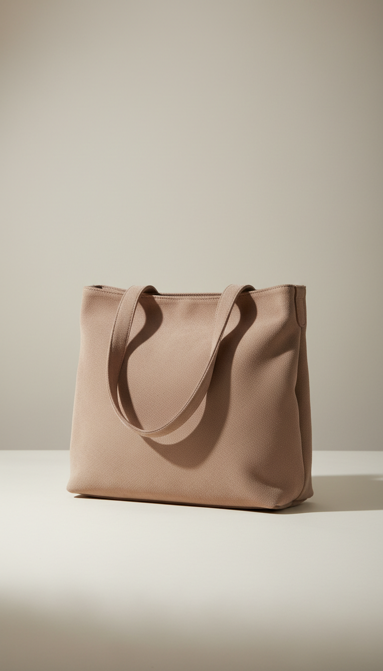 Besace en faux-daim champignon clair